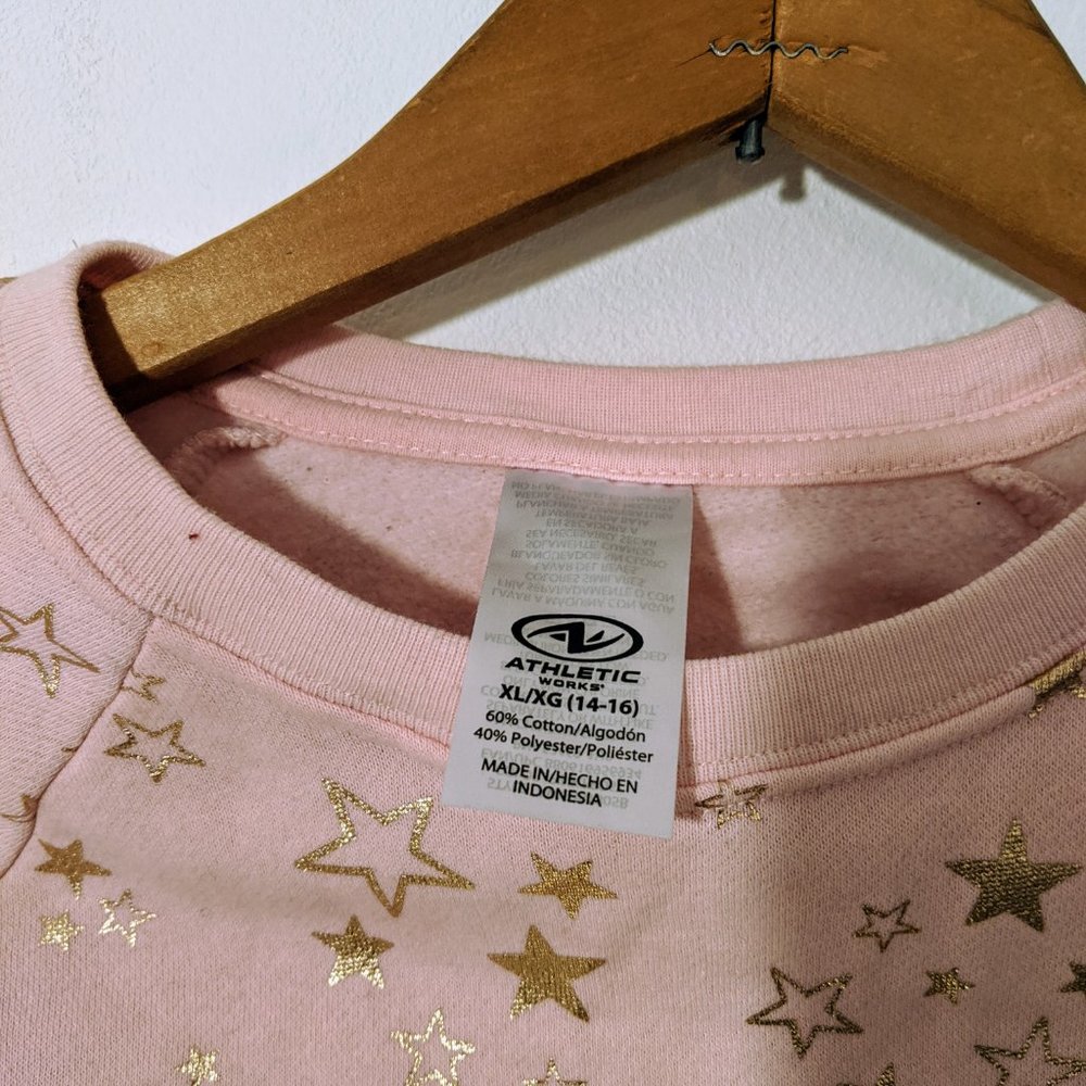 Athletic Works Pink + Gold Sweatshirt sz XL 14/16 - Picture 2 of 3